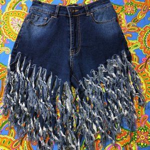 JC & JQ Jeans S Shredded Hem Sexy Denim Shorts